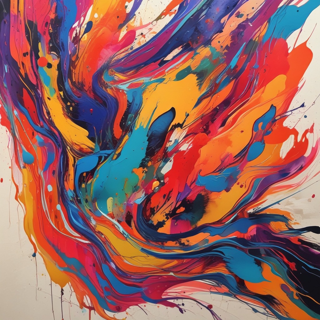 Abstract art piece with vibrant colors